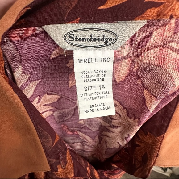 Vintage 90s Fall Leaves Brown Long Sleeve Fairygrunge Dress - Picture 4 of 4